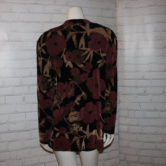 🖤💜🧶 Black & Deep Purple Cardigan by Slinki Retro (Size M) - Picture 6 of 6